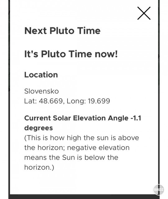 Presne teraz je vonku rovnaké svetlo ako na Plute najväčsia možná viditelnosť. 